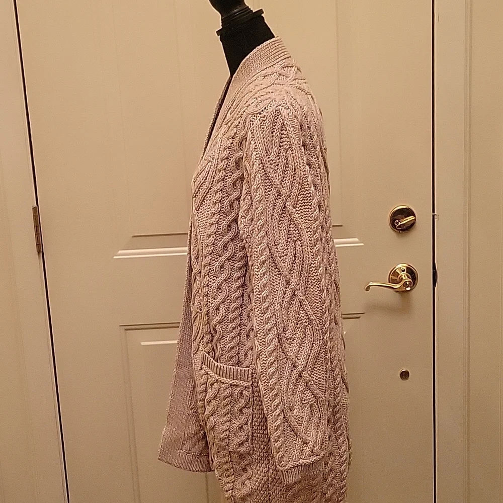 Aran Crafts 100% Irish wool cardigan Grey - Picture 5 of 7
